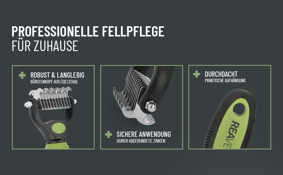 Щітка для собак та котів ReaVET для видалення підшерстка та розпушення, великі та середні породи, з масажним ефектом та захистом верхнього шару шерсті (розмір M-L)