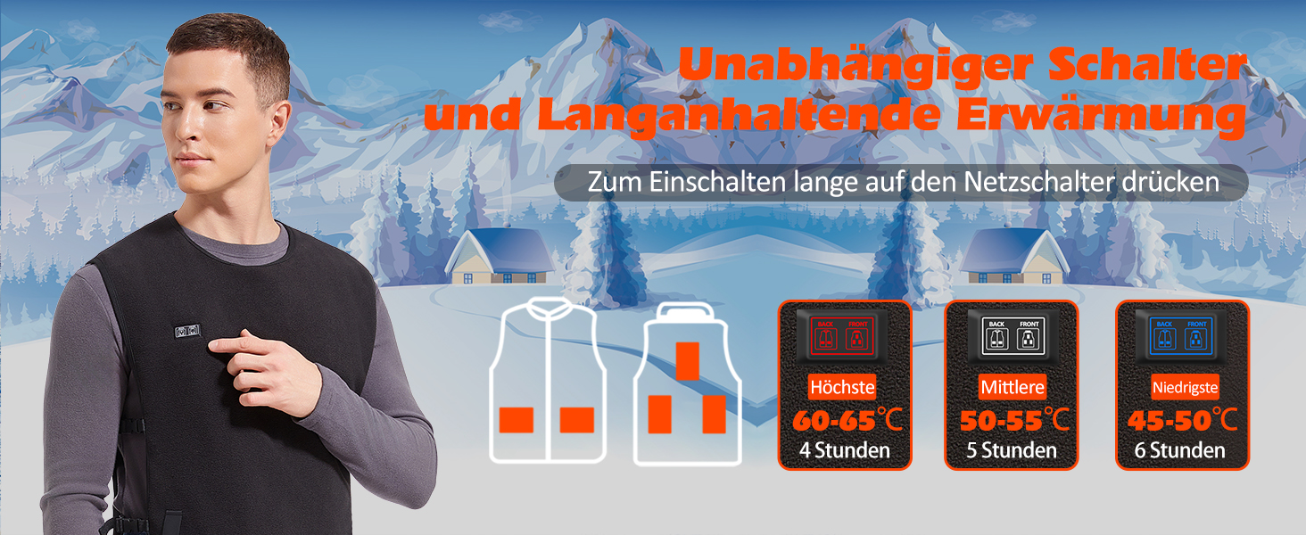 Обогревна жилетка для чоловіків та жінок з Powerbank, USB-живлення, 3 температурні режими, 5 зон обігріву, для активного відпочинку та зими