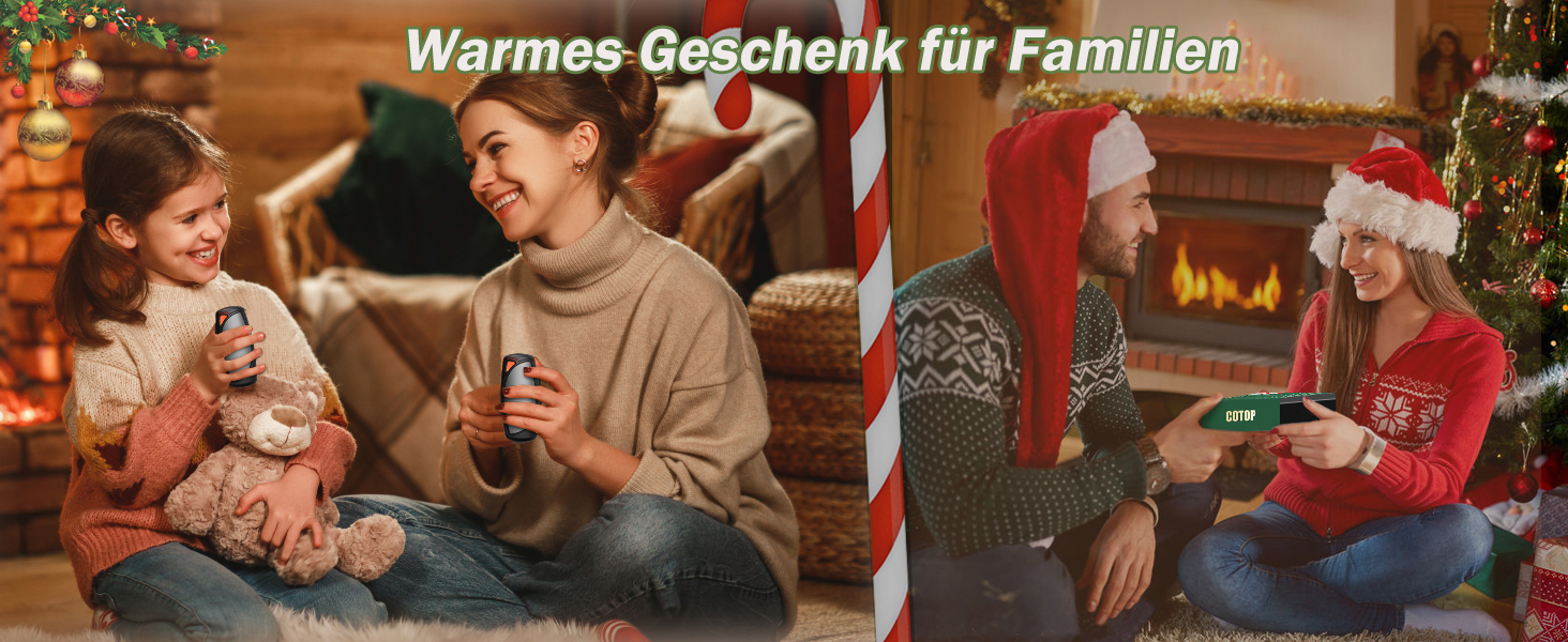 Електричні грілки для рук, 2 шт. з зарядним кейсом, 14000 mAh, USB-C, 3 режими нагріву, до 55°C, чорні - для чоловіків та жінок