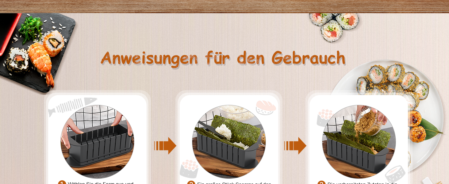 Набір для приготування суші Ninger Sushi Maker Set Deluxe Edition: 20 предметів для початківців з роликом, формами для ролів, ножем та палочками – повний комплект (чорний)