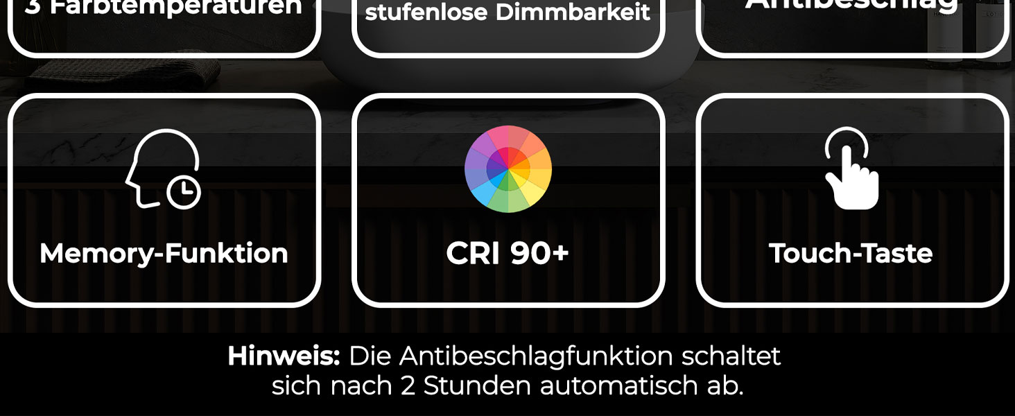 Дзеркало для ванної кімнати SVNR з підсвічуванням, 40x60 см, LED, алюмінієва рама, захисне скло, IP44, сенсорне керування