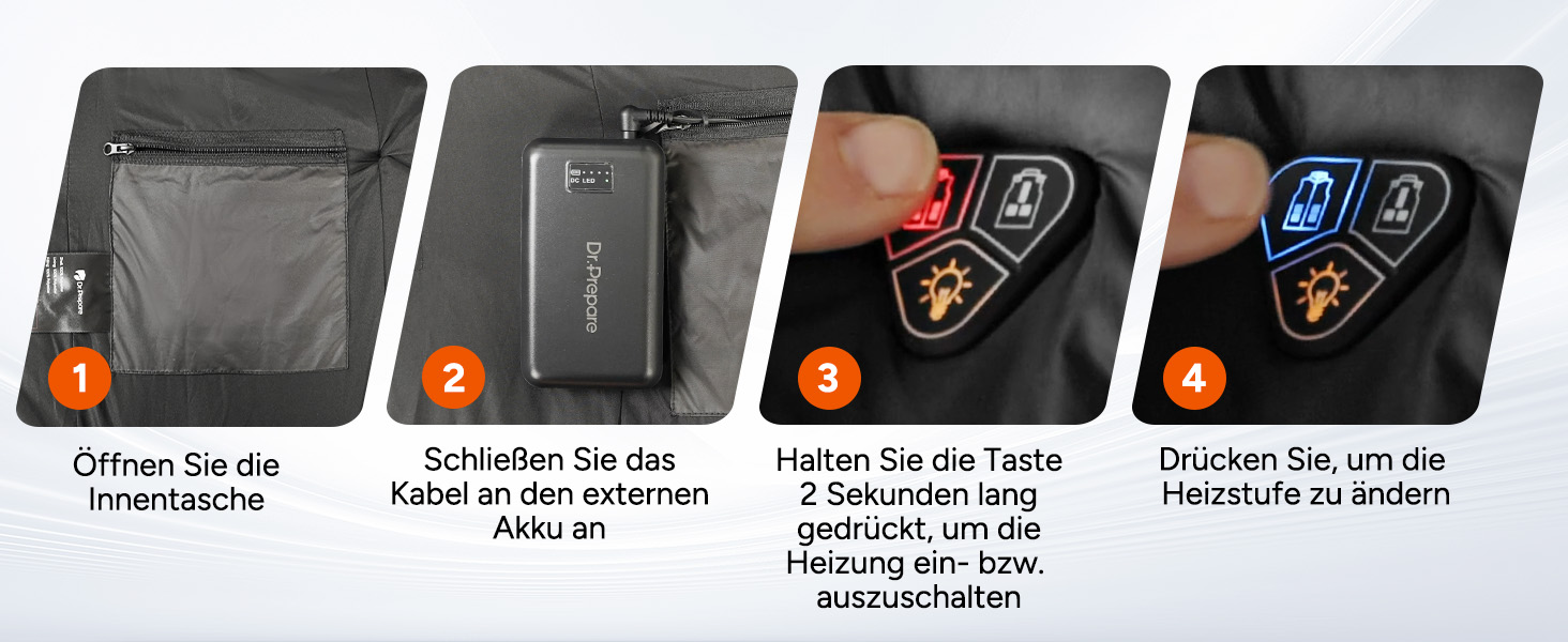 Обогревна жилетка Dr. Prepare для чоловіків та жінок, електроопалювальна жилетка з регулюванням температури, унісекс, з акумулятором, для активного відпочинку, спорту та подорожей (XL, Обогревна жилетка з Powerbank)