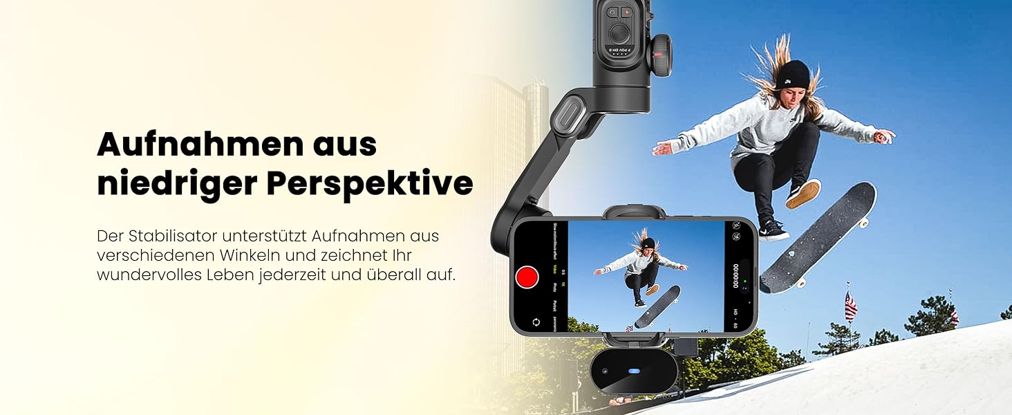 Стабілізатор для смартфона AOCHUAN 3-осьовий, складний, з фокусним колом, для iPhone та Android, Smart XE AI - для TikTok, YouTube, Vlog