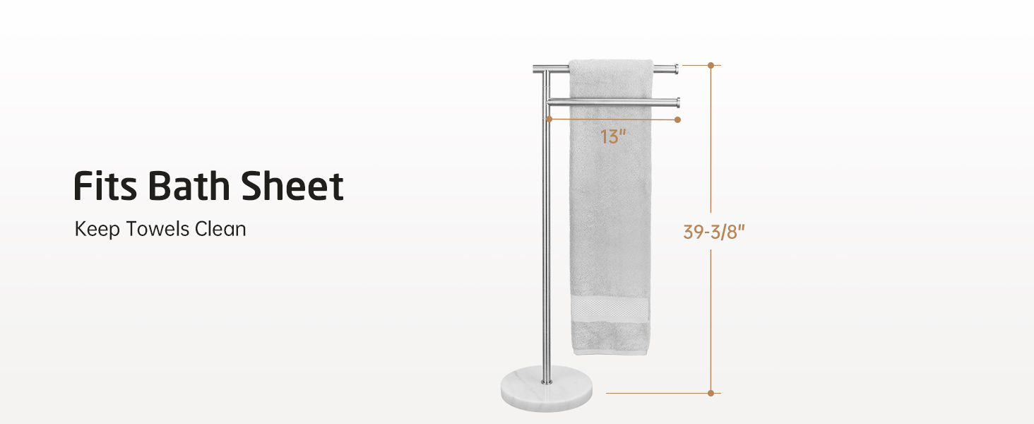 Підставка для рушників KES Gold, підлого типу, з нержавіючої сталі 18/8, з мамарморовою основою, BTH219-BZ, щітка, золота (2-х ярусна)