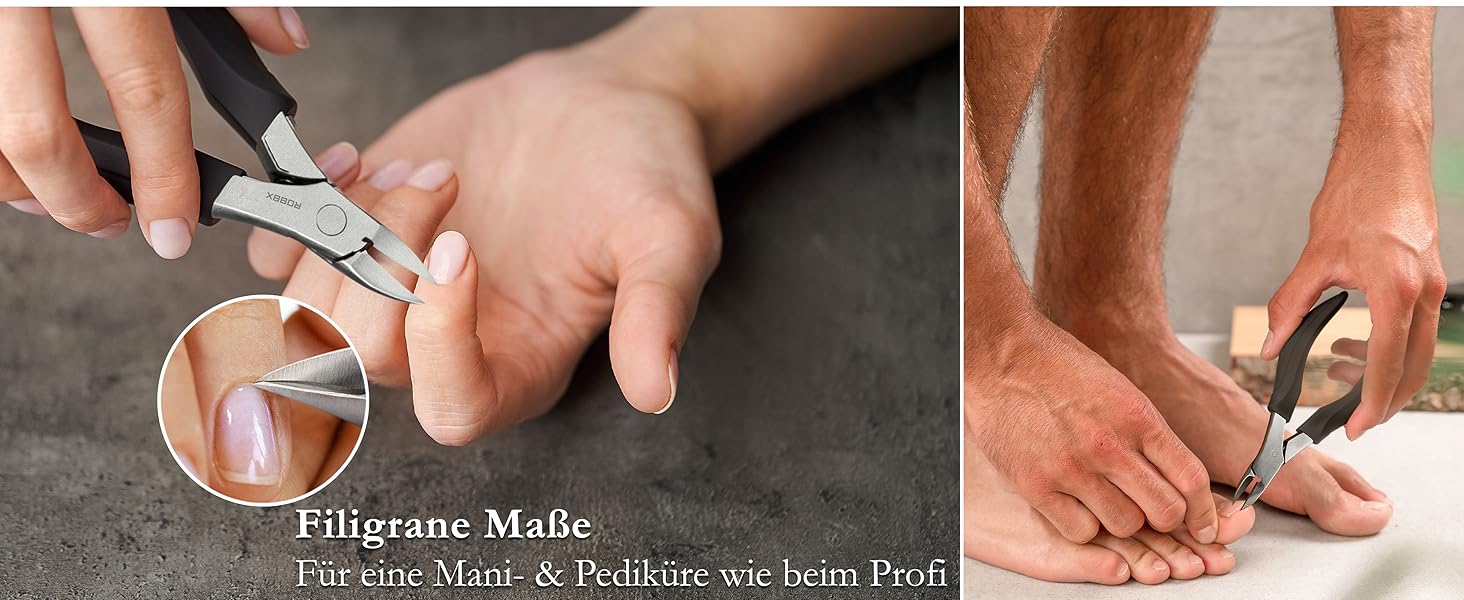 Набір для манікюру та педикюру ROBBX® Profi Nagelzange: кусачки для товстих нігтів, зручна ручка, чохол, ножиці