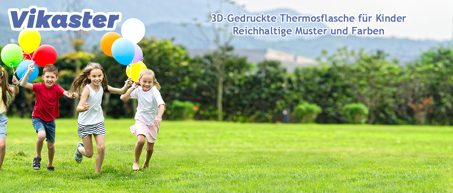 Термос Vikaster 500 мл, термофляга з нержавіючої сталі, без BPA, не протікає, багаторазовий. Ідеально для велосипеда, кемпінгу, йоги, спортзалу, фітнесу, школи, подорожей, активного відпочинку. (350 мл, Темно-синій, Динозавр)