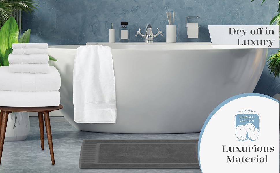 Набір розкішних рожевих рушників White Classic Luxuriöses — 8 предметів, гребінчаста бавовна, готельна якість (2 банні, 2 для рук, 4 для обличчя)