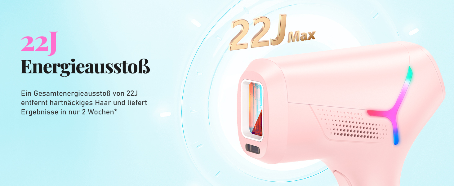 Пристрій для епіляції IPL Haarlosy - безболісна епіляція лазером, для дому, 9 рівнів, захист шкіри, для жінок та чоловіків, для обличчя, бікіні, тіла, білий (рожевий)