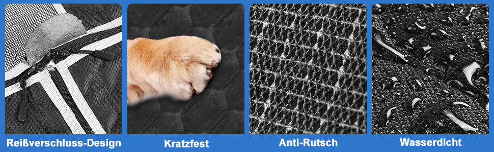 Автомобільна підстилка для собак OneAmg - захист заднього сидіння, з вікном, боковими бар'єрами, кріпленням для безпеки, чорна або сіра, 130 x 139 см