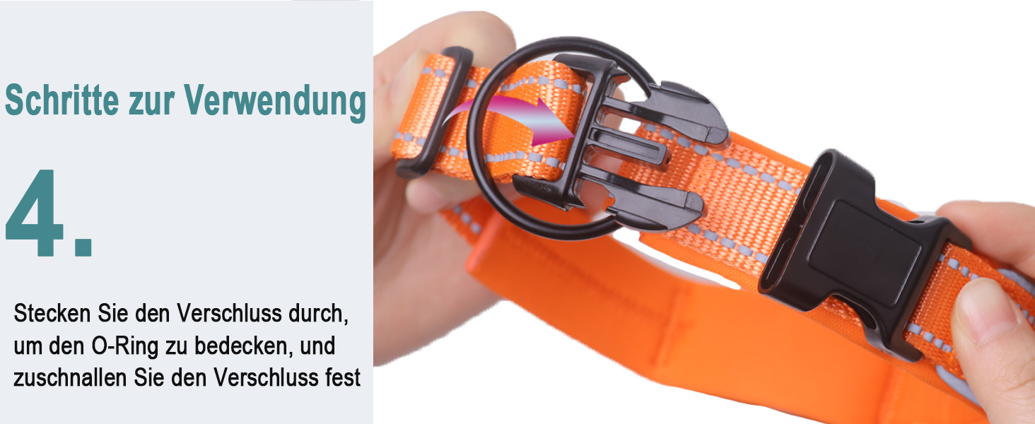 Світловідбиваючий нашийник для Apple AirTag для собак, регульований, водонепроникний, для малих, середніх та великих собак, L (32-43.5 см), фіолетовий