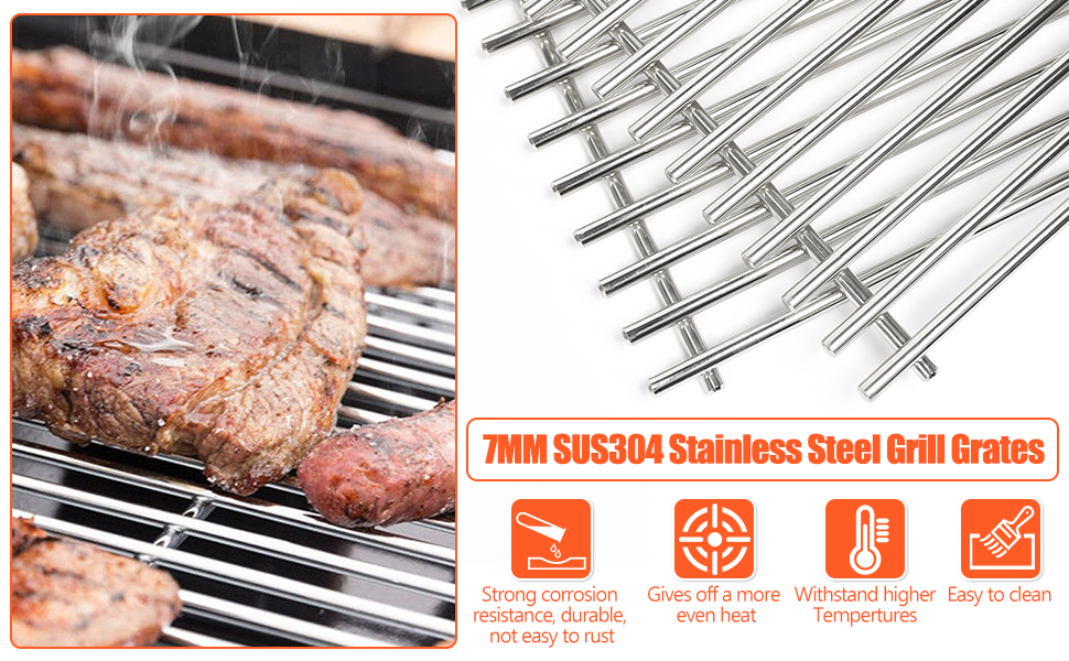 Нержавійна решітка-гриль Denmay 7637 для Weber Spirit I & II E210, E220, S210, S220 (2 шт.)