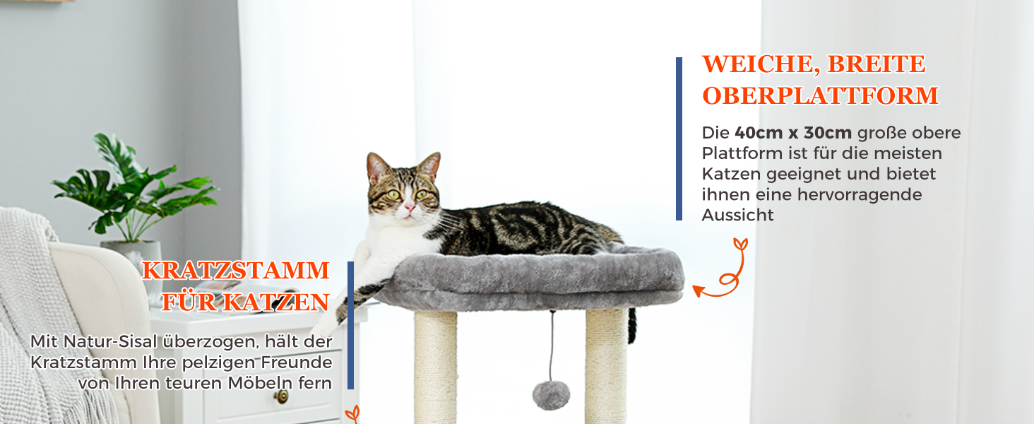 PAWZ Road Дерев'яний комплекс для котів з когтеточкою, будиночком та лежаком (сірий)