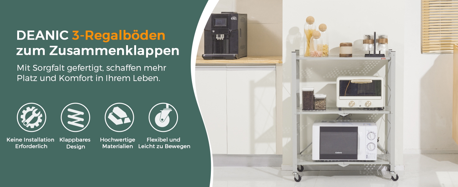 Deanic 5-Tier Folding Heavy-Duty Shelf Rack