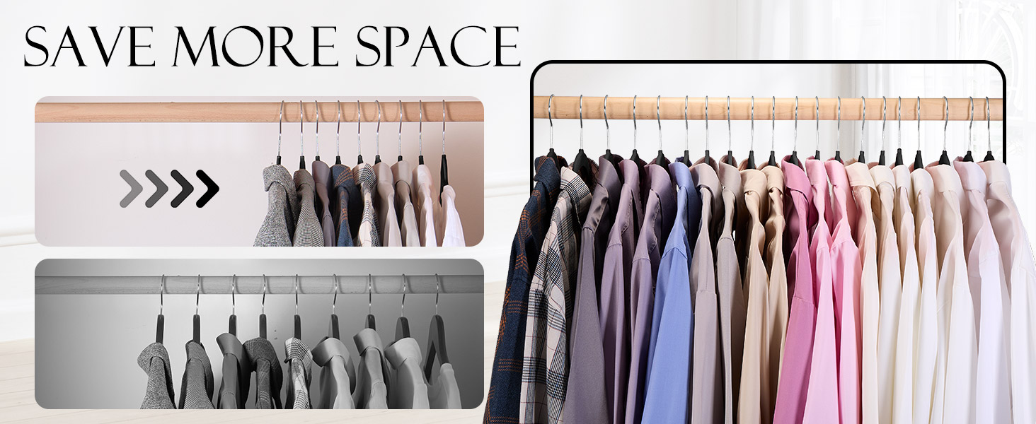 В'язки для одягу з велюру 20 шт. - В'язки для одягу, що економлять місце, для костюмів, тонкі антиковзаючі вішалки для штанів, поворотний гачок на 360°, широкі вішалки для одягу, міцні велюрові вішалки (Чорний)