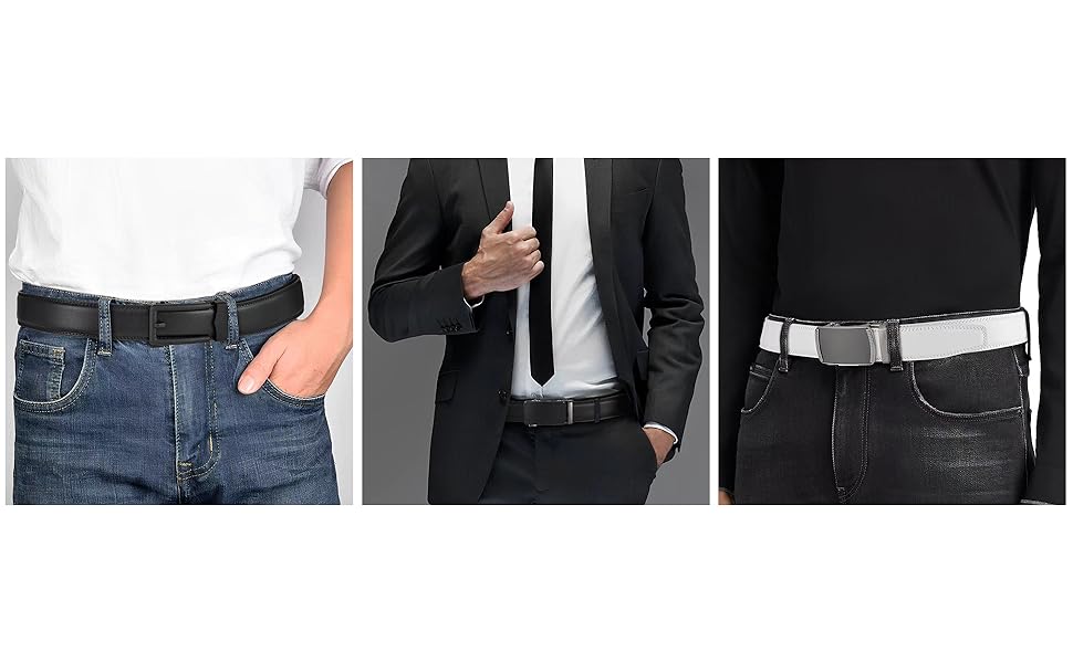 Чоловічий шкіряний ремінь на пряжці, ширина 35 мм, чорний, 125 см, підходить для об'єму талії 92-107 см. Ідеально для костюма, бізнесу та джинсів.