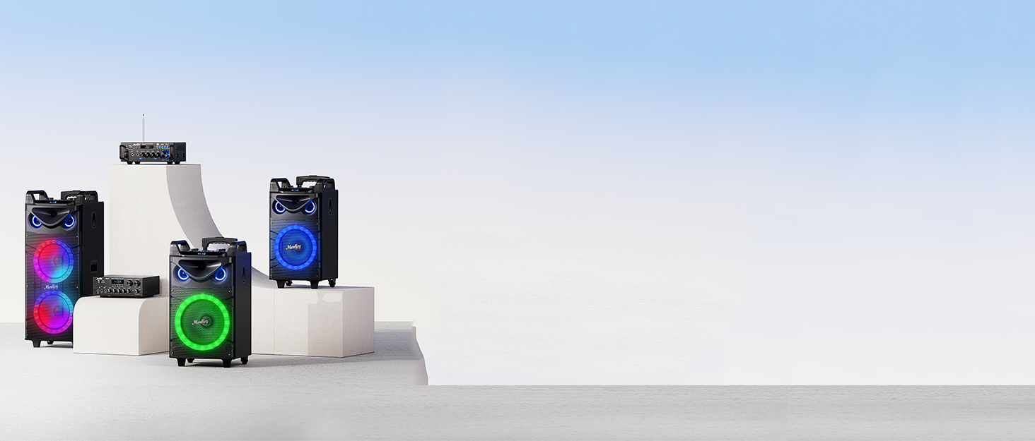 Moukey MK3016 – Караоке система з вокером 26см та твітером 8см, 2 мікрофони, Bluetooth, світлові ефекти, AUX/USB/TF/FM, TWS