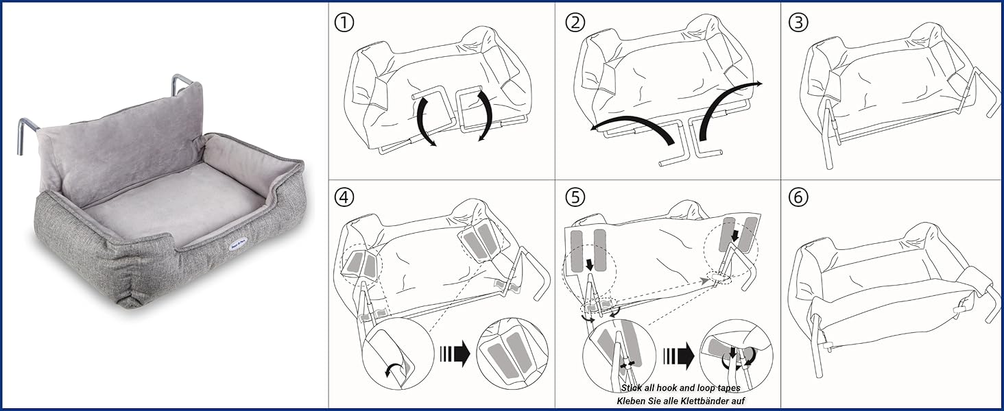 Килимок для котів на батарею Happi N Pets, сірий, 55 x 34 x 27 см
