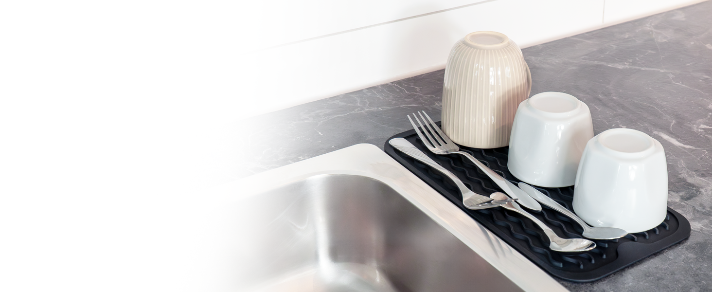 Килимок для сушіння посуду Netrox Silikon 30x15 см - харчовий, неслизький, термостійкий до 230°C