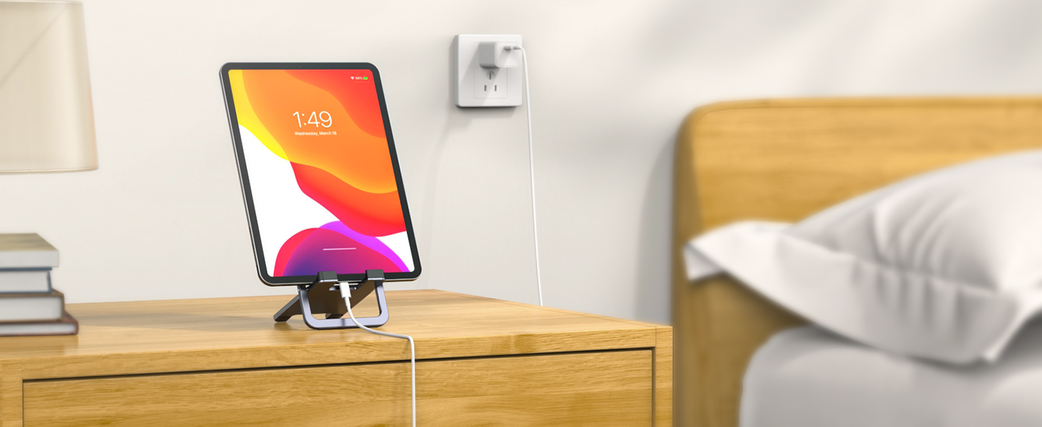 Тримач для планшета JSAUX з алюмінію, регульована підставка для iPad, Samsung Galaxy Tab, Steam Deck, ROG Ally, Switch, iPhone, сірий (Plus)