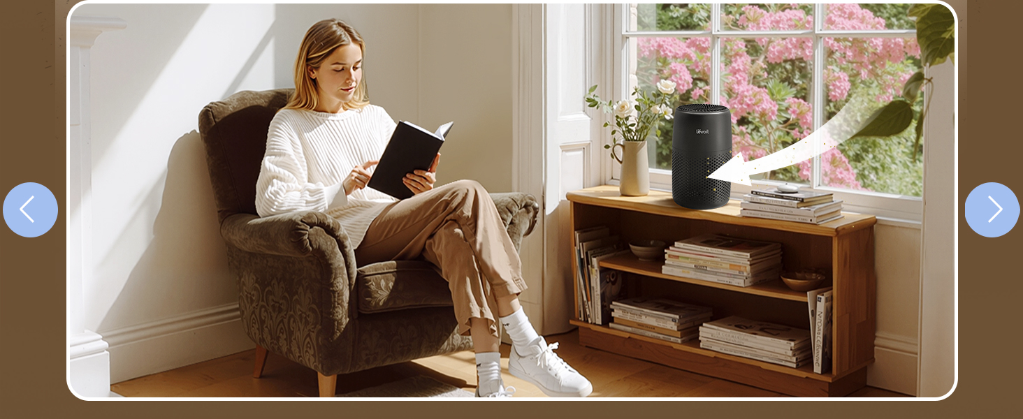 Повітряний фільтр Levoit для алергіків з ароматерапією, HEPA фільтр проти цвілі, пилу та шерсті тварин, білий (чорний), 1 шт.