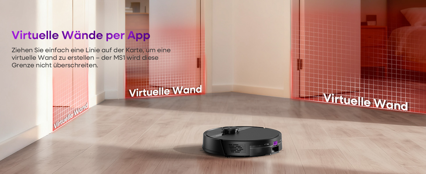 Робот-пилосос MONSGA з функцією миття, потужність 5000Pa, час роботи 180 хв, система захисту від спутання, навігація LiDAR, для килима, шерсті тварин, керування через додаток та пульт (чорний)