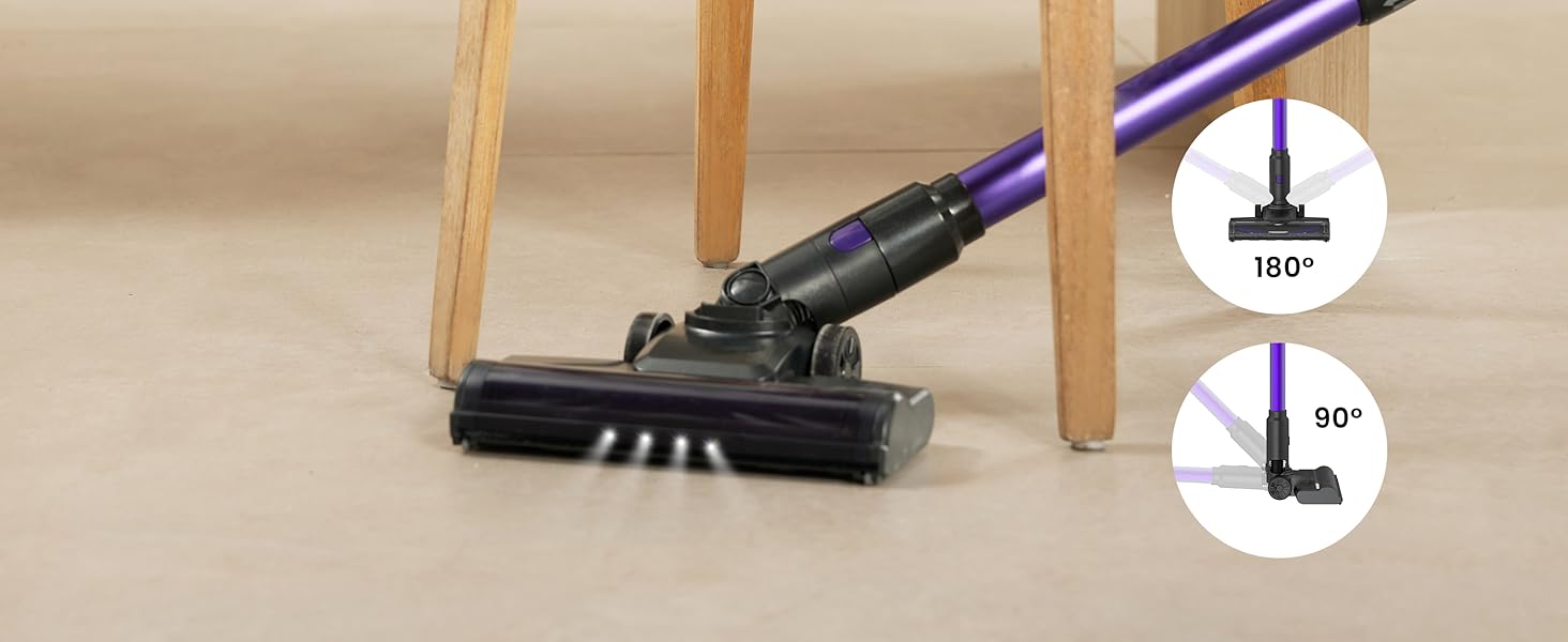 Бездротовий акумуляторний пилосос Vexilar V8PRO 6-в-1: для твердих поверхонь, килимів та шерсті тварин. 35KPa, 45 хв роботи.