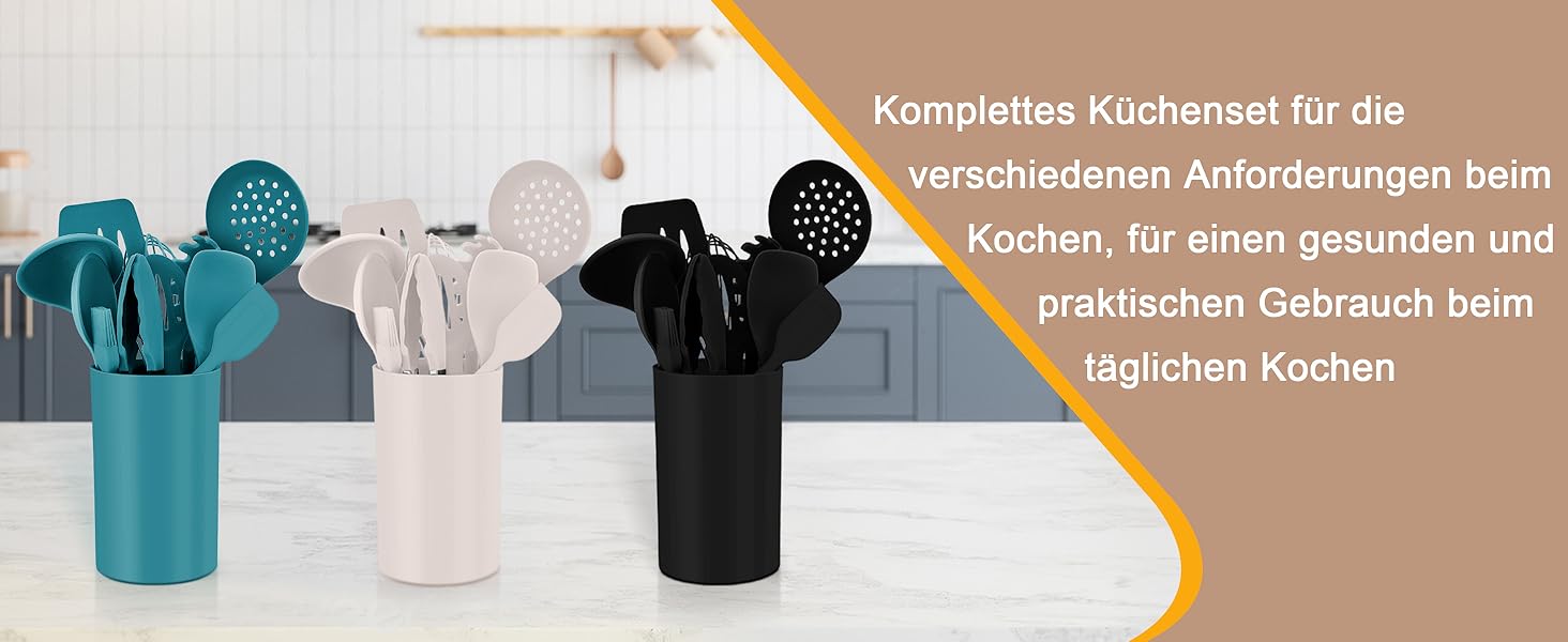 Набір кухонних аксесуарів Homikit, 16 предметів, хакі. Кухонні інструменти з підставкою, стійкі до високих температур, комплект кухонного посуду, придатні для миття в посудомийній машині