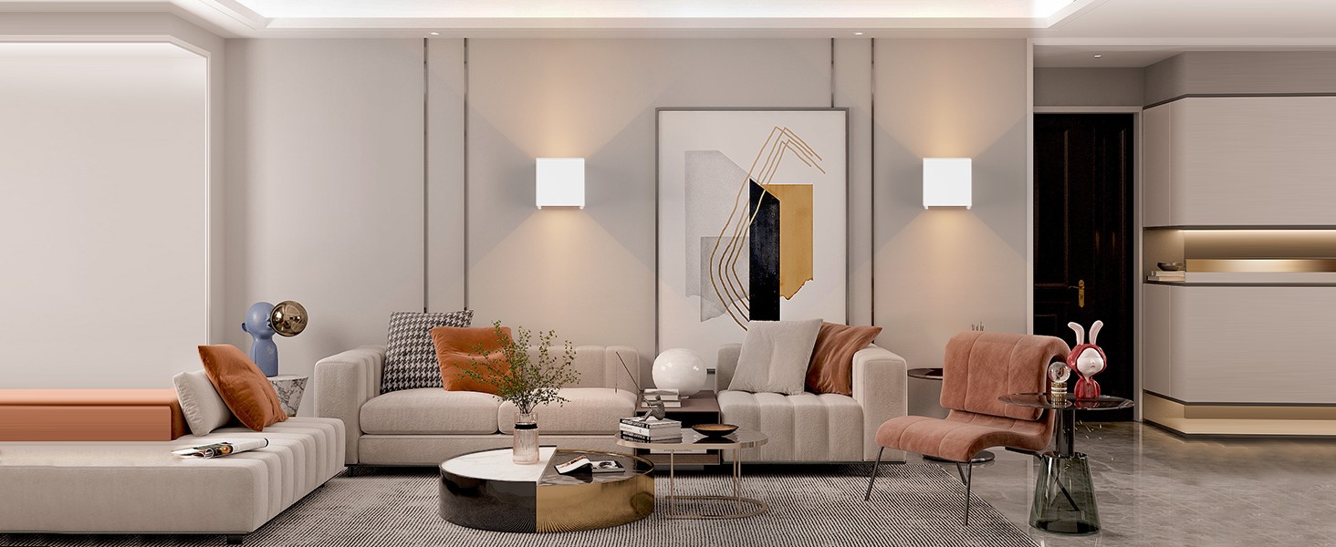 LED-вологостійке настінне світильник K-Bright 7W з регульованим світловим променем, 3000K, тепле біле світло, IP65, для внутрішнього та зовнішнього використання