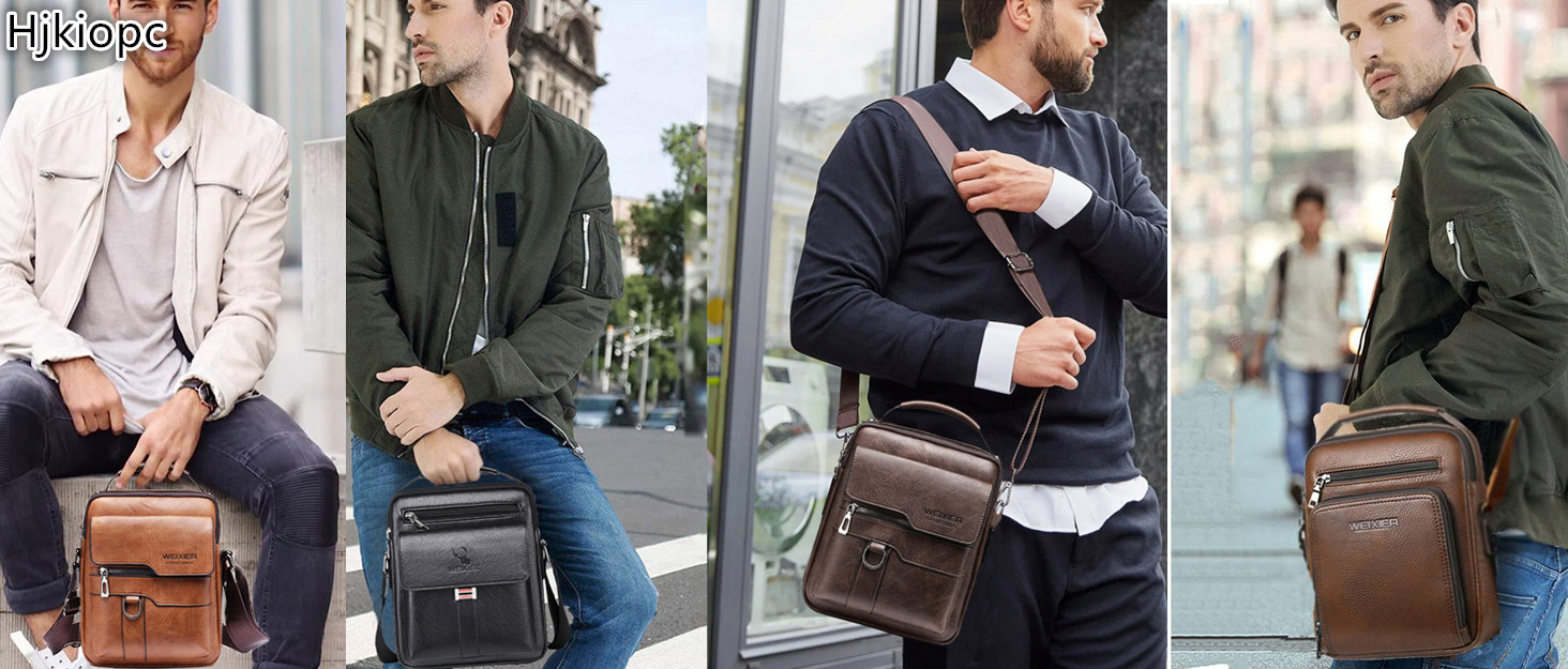 Чоловіча сумка через плече/месенджер з натуральної шкіри (колір: коричневий)