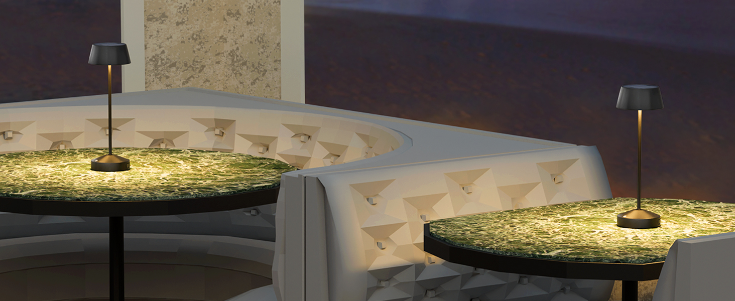 Світлодіодні настільні лампи сонячні LED 2 шт. для вулиці 3000K з сенсорним вимикачем, акумуляторні, димовані, IP44 для кемпінгу, саду, балкону, тераси