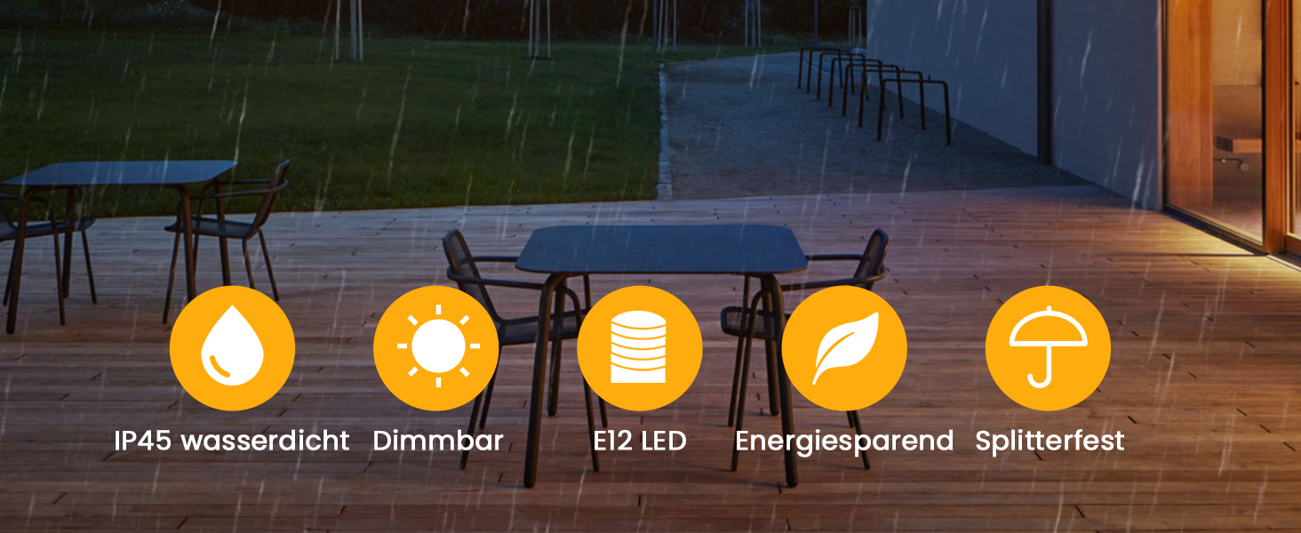 Ланцюжок прикрас для вулиці на електромережі 15М з 25+2 G40 LED лампами. Водостійкий IP65, тепле біле світло 2700K. Для саду, тераси, святкування. Чорний колір.