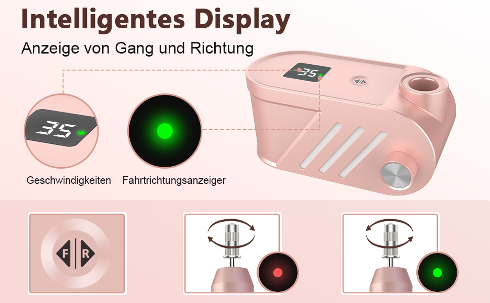 Електричний фрезер для нігтів Rose - манікюр та педикюр, набір з 6 фрез, 35000 об/хв, для гелю та акрилу