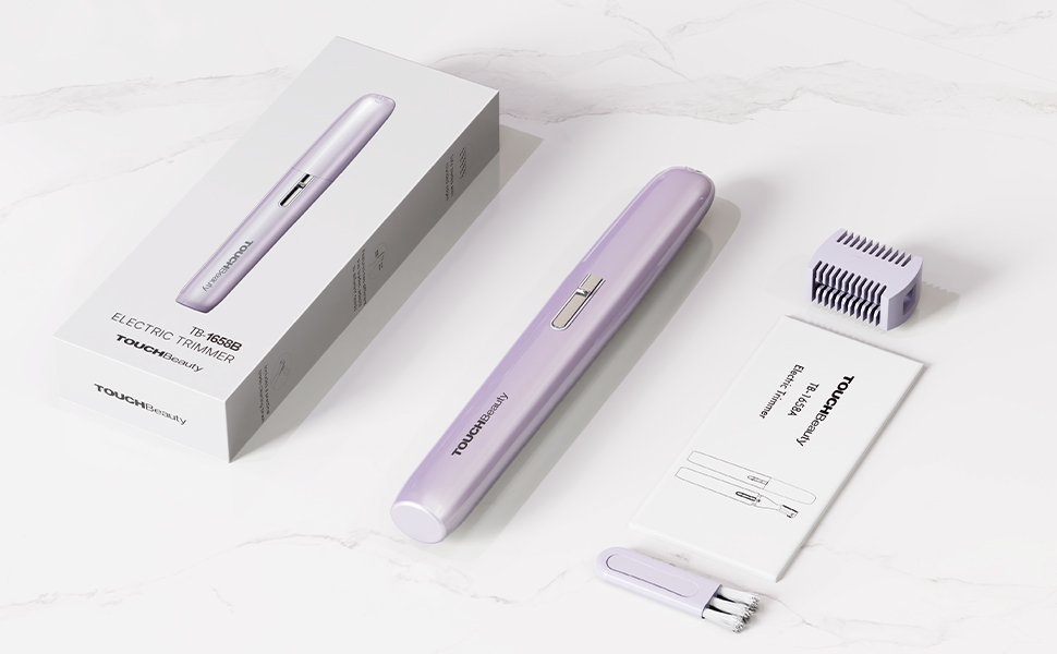 TOUCHBeauty AG-1658W: Професійний триммер для тіла та обличчя (білий/фіолетовий)