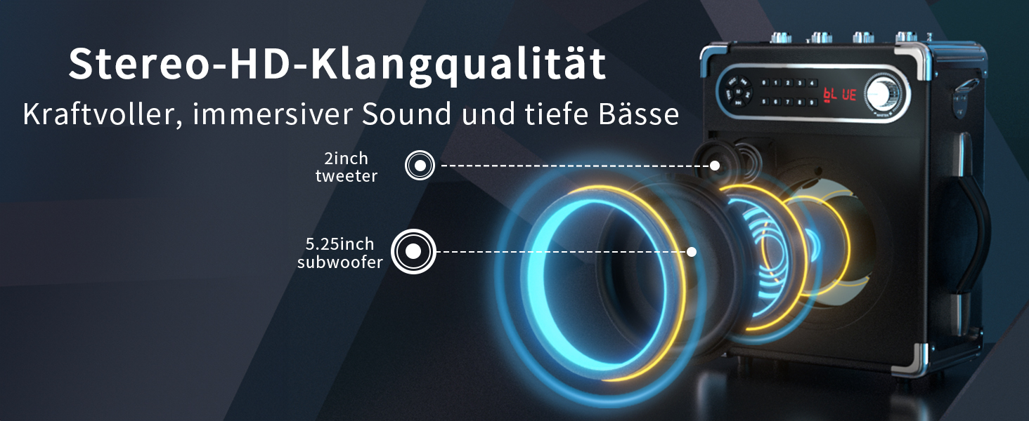 Караоке-машина з 2 мікрофонами, портативна Bluetooth колонка з LED-підсвічуванням, система PA для вечірок, підтримка USB/TF-карт/AUX/FM