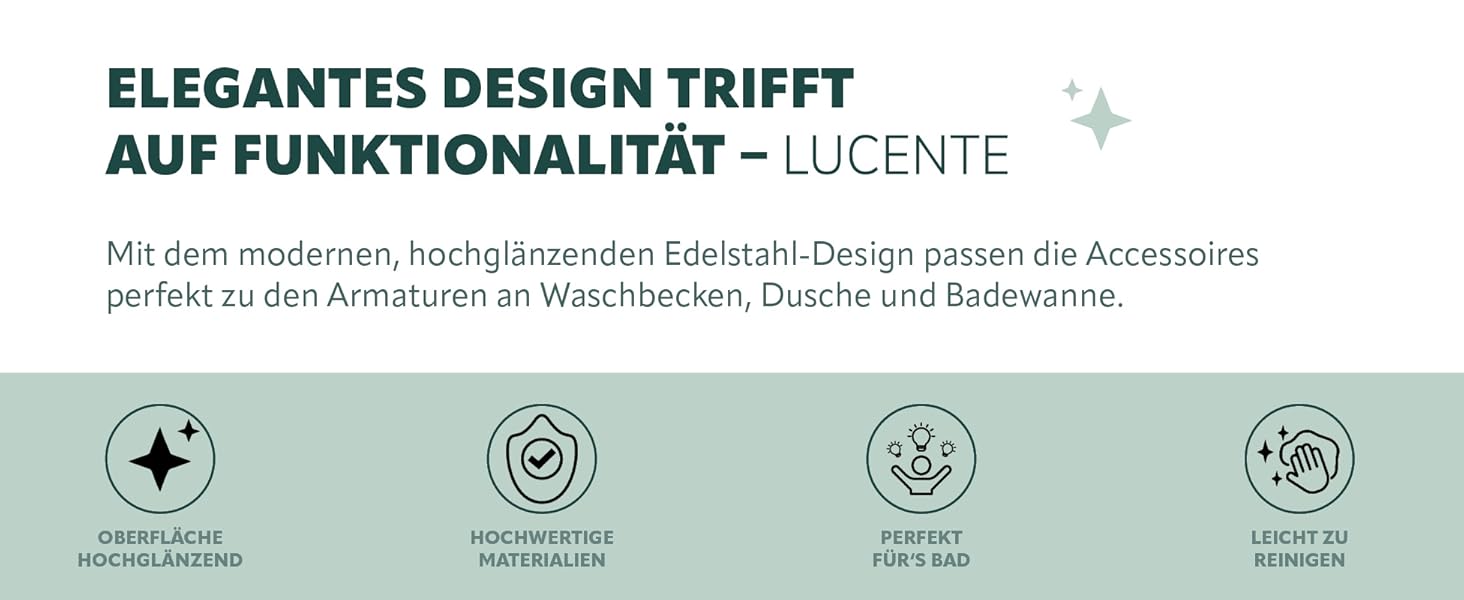 Тримач для мила Bremermann Lucente - скляний та нержавіючий, для ванної та душу, з можливістю кріплення на клей або свердління