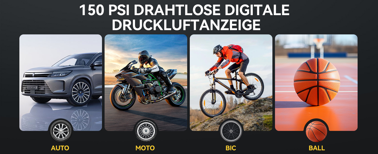 Powerbank Starthilfe F03: Портативний стартер для авто з компресором та повітряним насосом | 6000A, 7L, 150PSI, LCD, LED