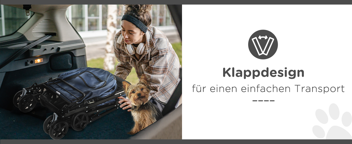 PawHut Buggy для собак та котів: зручний візок для вигулу домашніх тварин, блакитний, 76,5 x 52 x 95 см