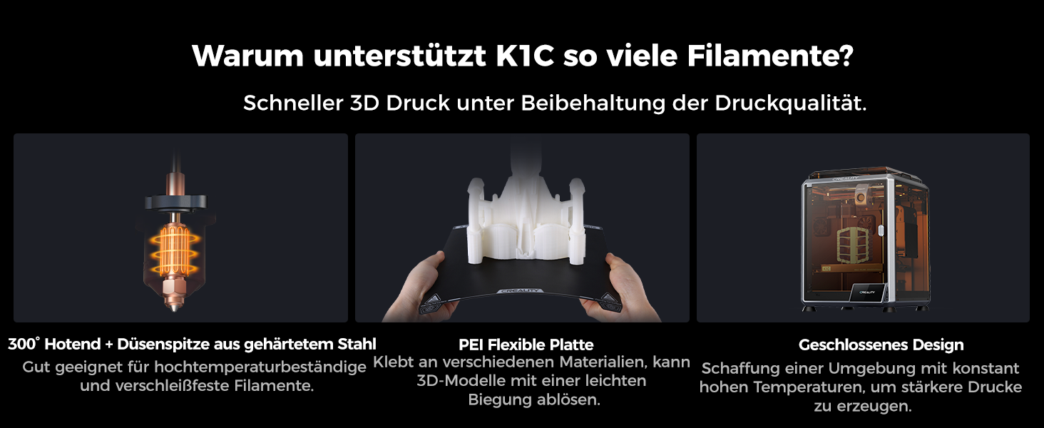 3D-принтер Creality K1C 2025 CoreXY: швидкість 600 мм/с, AI-камера, висока точність друку