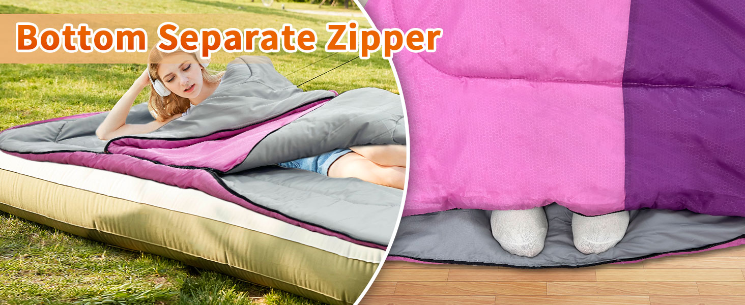 Спальний мішок Outdoor для дорослих, зимовий, 3-4 сезони, водонепроникний, комфортна температура 0°C, рожевий, 220x85 см, з компресійним мішком