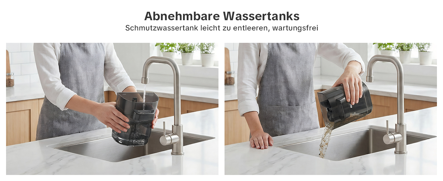 Портативний пилосос для чищення м'яких меблів Lubluelu 600 Вт, 18 кПа, з функцією самоочищення та насадкою для килимів, диванів та авто (чорний)