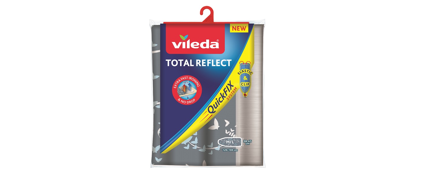 Чохол для прасувальної дошки Vileda Total Reflect Plus для станції відпарювання, сірий, 120-130 x 38-45 см