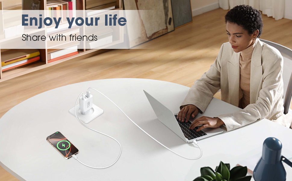 Набір зарядних блоків USB-C 40W з 4 портами (2xUSB-C, 2xUSB-A) - 2 шт. для iPhone, iPad, Samsung (Білий)