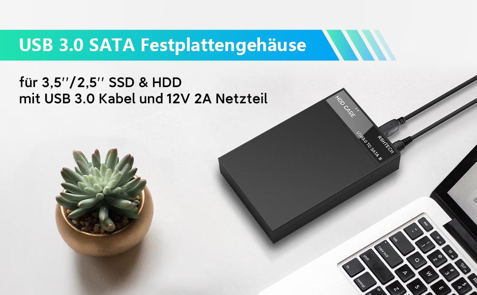 Зовнішній корпус для HDD/SSD RSHTECH USB 3.0 SATA 3.5''/2.5'' до 24 ТБ, RSH-319