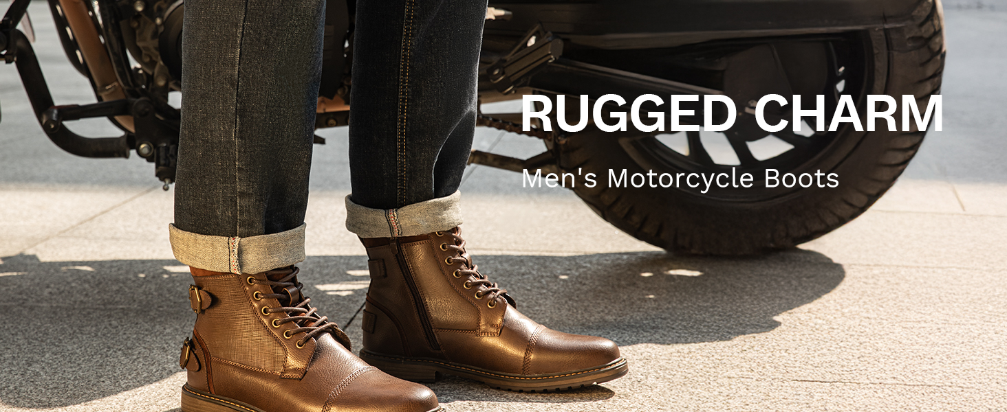 Чорні мотоциклетні черевики Bruno Marc для чоловіків, 44 EU. Шнуровка, блискавка, штучна шкіра, модель Chukka.