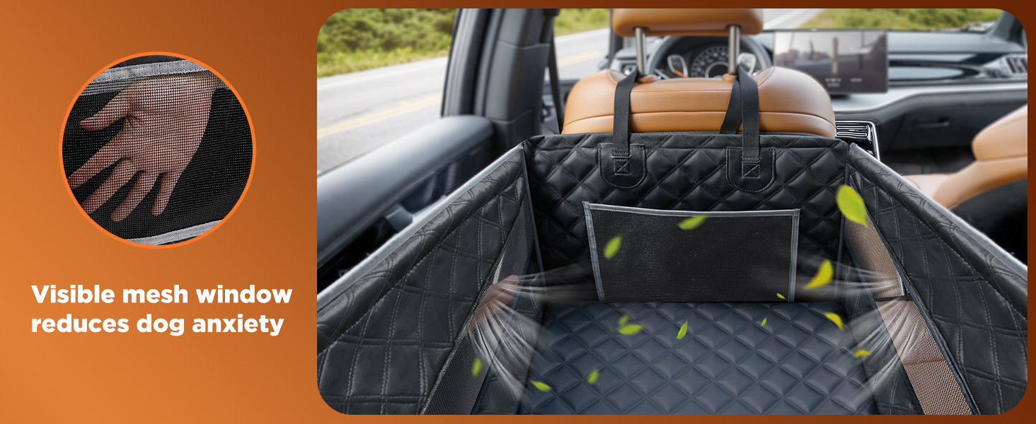 Крісло для собак у машину Gimars, посилена стабільність, великі та середні породи, водонепроникне, з ременями безпеки