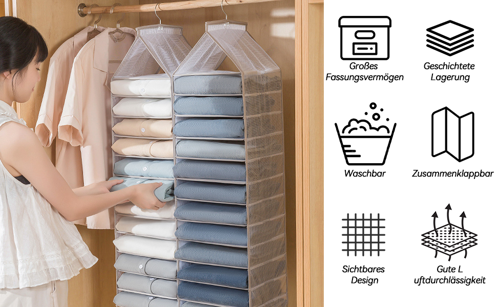 Чохли для одягу, 2 шт. (110x60x25 см), дихаючі сумки для одягу на блискавці, сірий колір