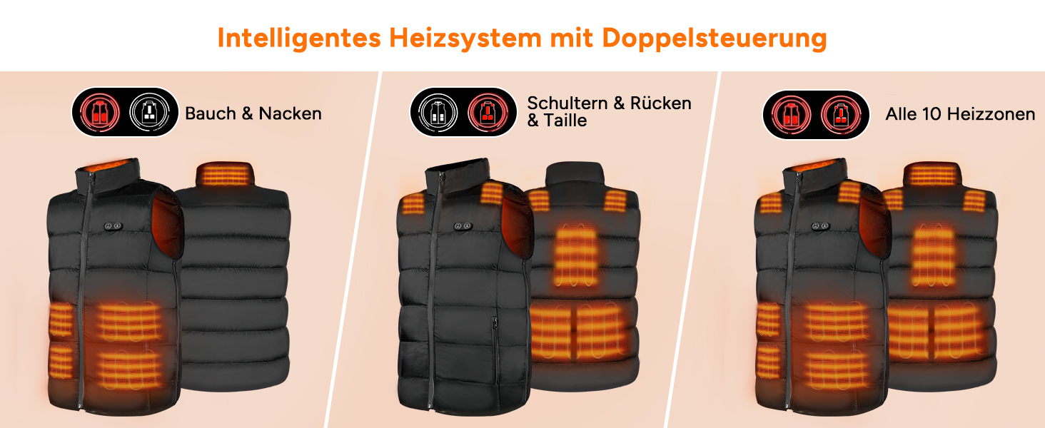 Електрична гріюча жилетка Dr.Prepare для чоловіків та жінок, 3 режими нагріву, 10 зон нагріву, регульована, для активного відпочинку (без Powerbank), XL-XXL