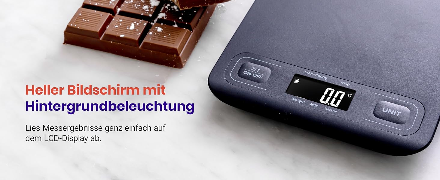 Кухонні ваги Etekcity: цифрові, преміум-якість, 1г, 10кг, LED-дисплей, USB-зарядка, з таруванням, з нержавіючої сталі (чорний)