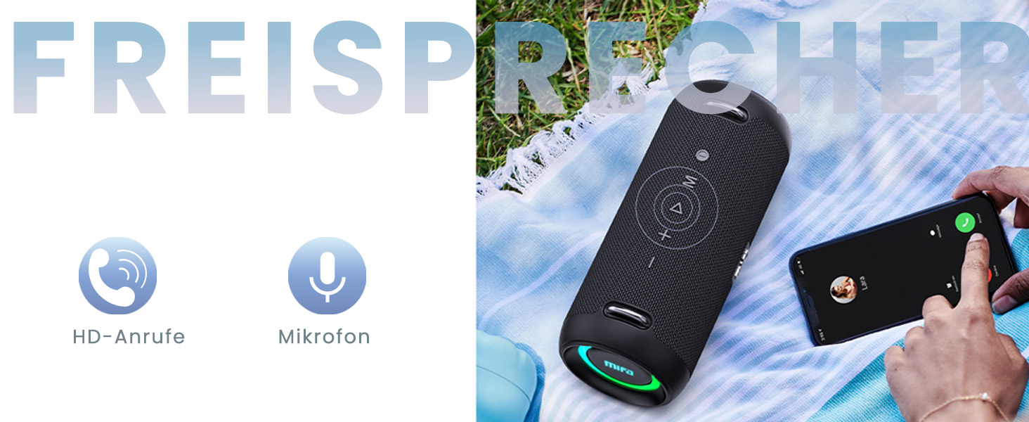 Портативна Bluetooth колонка MIFA A90 60W, водонепроникна IPX7, RGB підсвітка, до 30 годин, USB/MicroSD/AUX, TWS, з чохлом та ремінцем