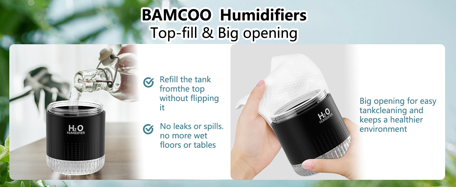 Увлажнитель воздуха Mini USB с LED-подсветкой AIR Humidifier - для спальни, растений, детской, офиса, детской комнаты (Зеленый) (Черный)